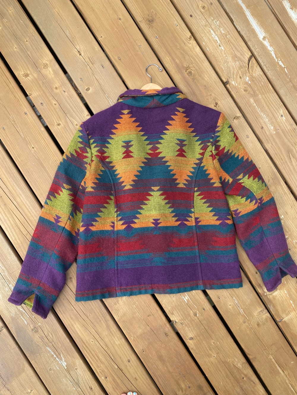 COLDWATER CREEK southwestern aztec print sweater blazer jacket size large - Picture 13 of 14